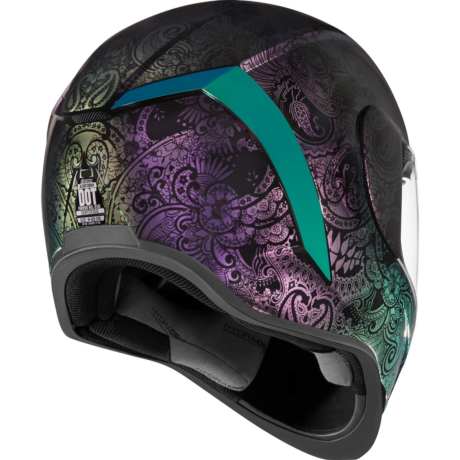 セキュリティ・セーフティ ICON AIRFORM CHANTILLY OPAL HELMET Icon Airform Chantilly Opal Motorcycle Helmet & Visor Lid With