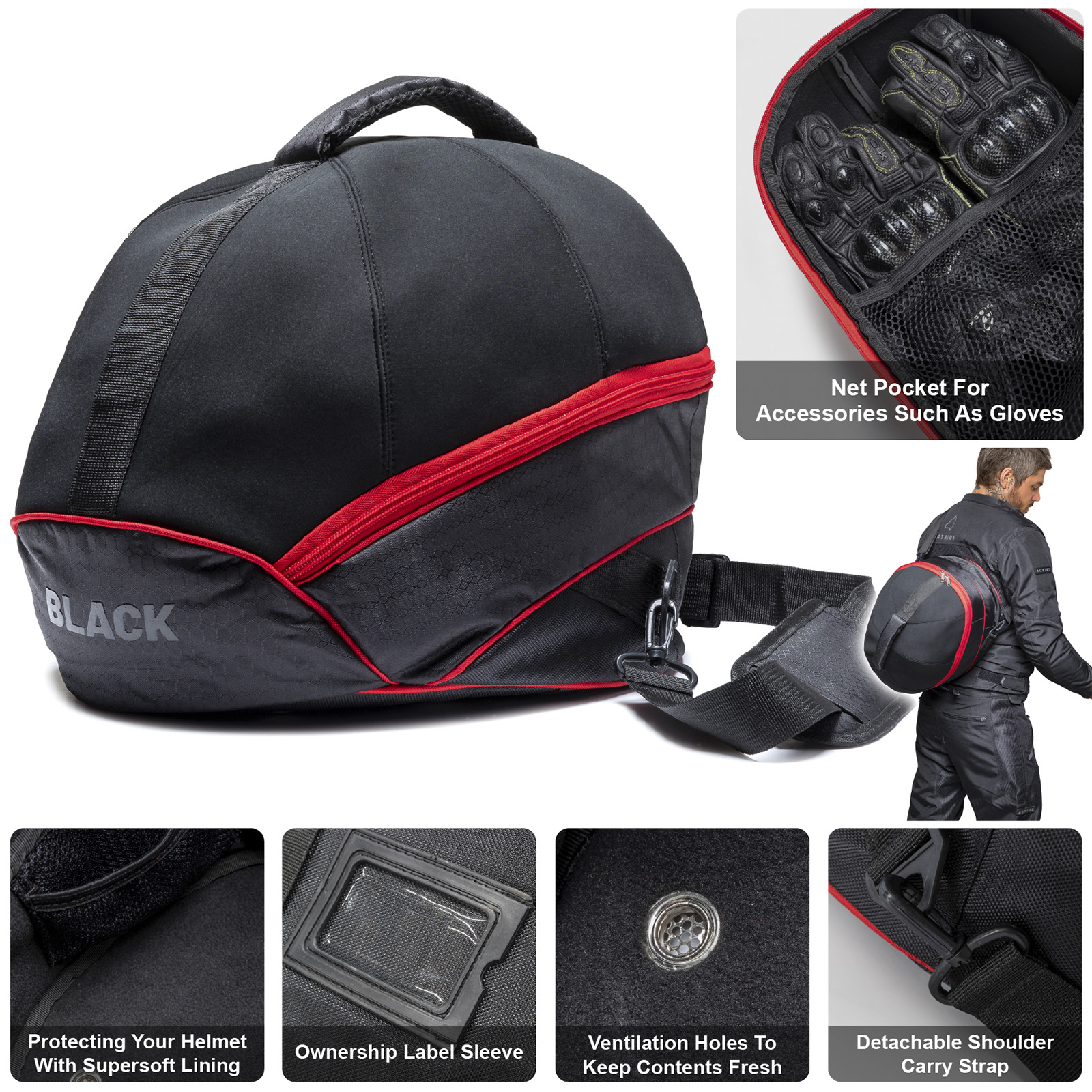 Waterproof Motorcycle Helmet Backpack Big Capacity Motocross Tail Bag Luggage