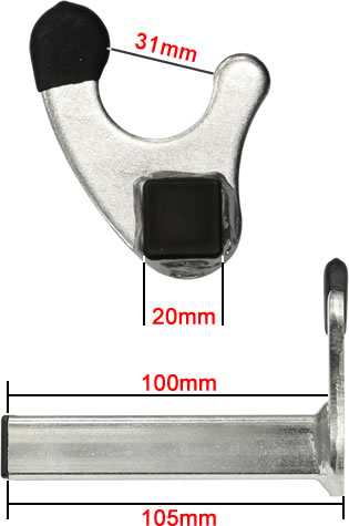 Black™ Pro Range Paddock Stand Adaptor Dimensions