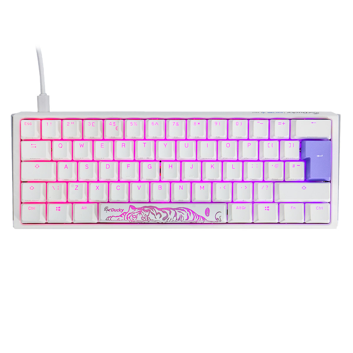 Ducky One 3 Classic 60 USB RGB Mechanical Gaming Keyboard Cherry Blue Pure White