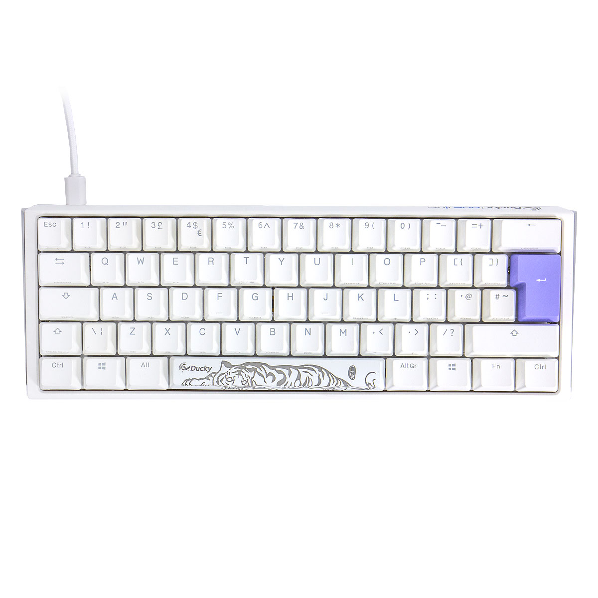 Ducky One 3 Classic 60 USB RGB Mechanical Gaming Keyboard Cherry Blue Pure White