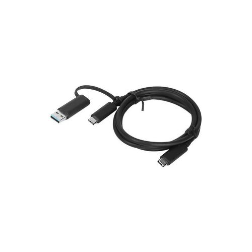 Cavo di trasferimento dati USB Lenovo 1 M per notebook tipo C maschio C e A maschio nero