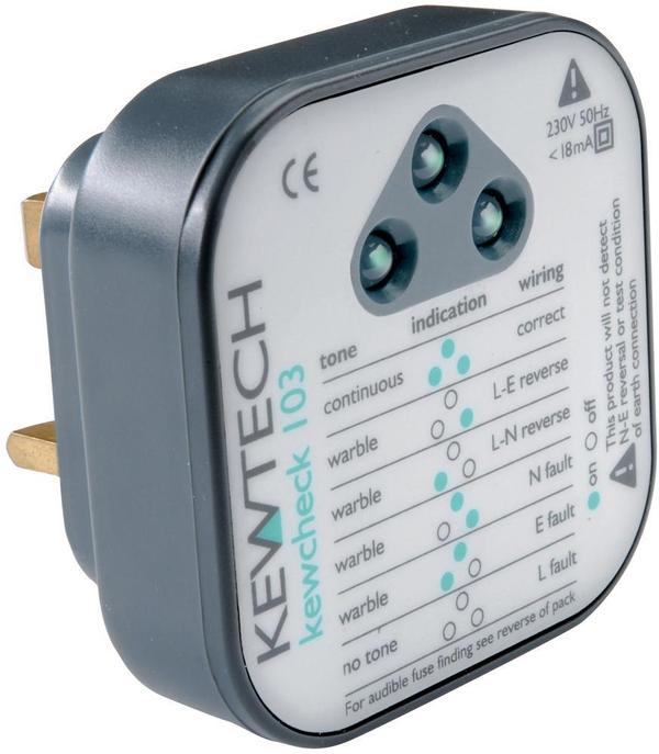 Kewtech - KEWCHECK103 - Socket Tester, Uk 13a