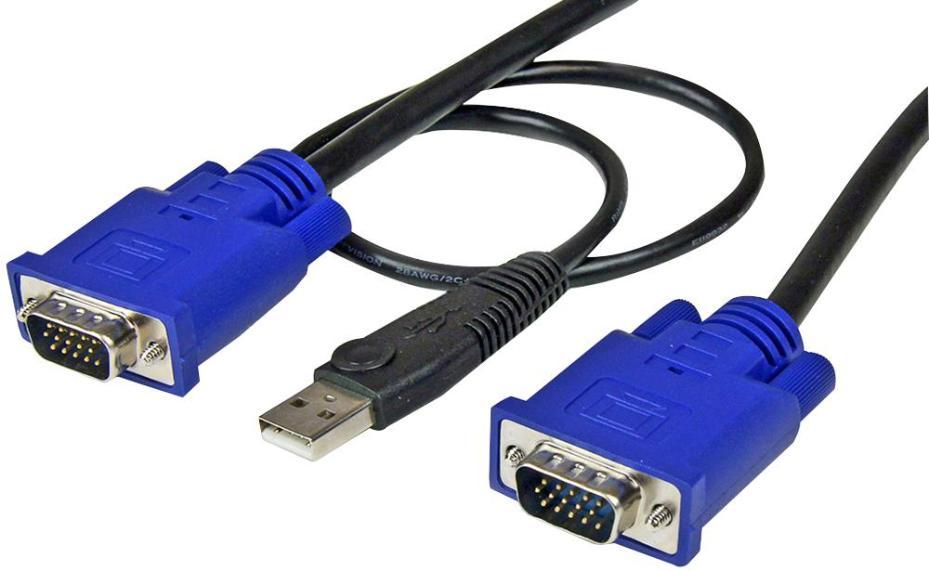 2-in-1 Ultra Thin USB KVM Cable, 3m - STARTECH