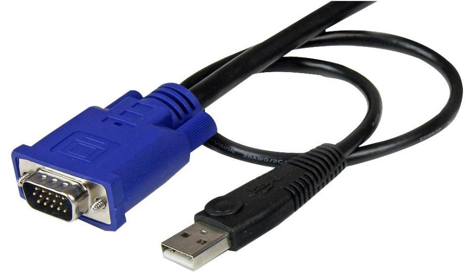 2-in-1 Ultra Thin USB KVM Cable, 3m - STARTECH