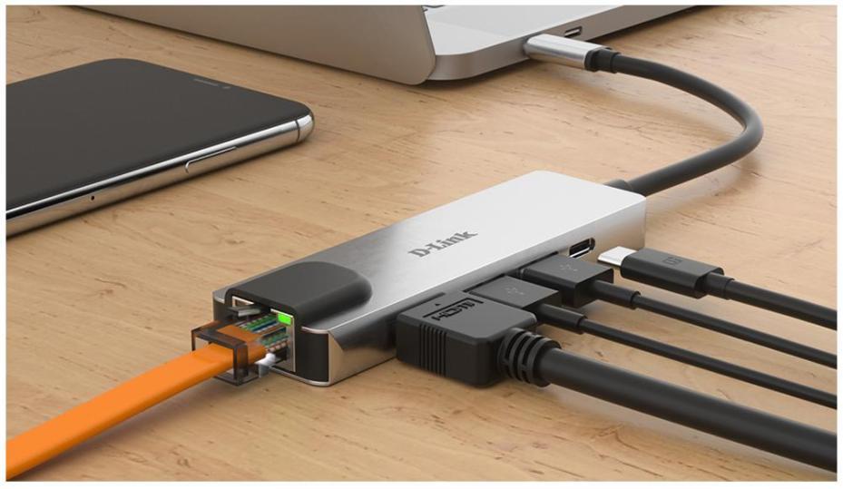 USB-C Multiport Hub With Digital A/V Cable & Gigabit Ethernet 2X USB-A USB-C Dig