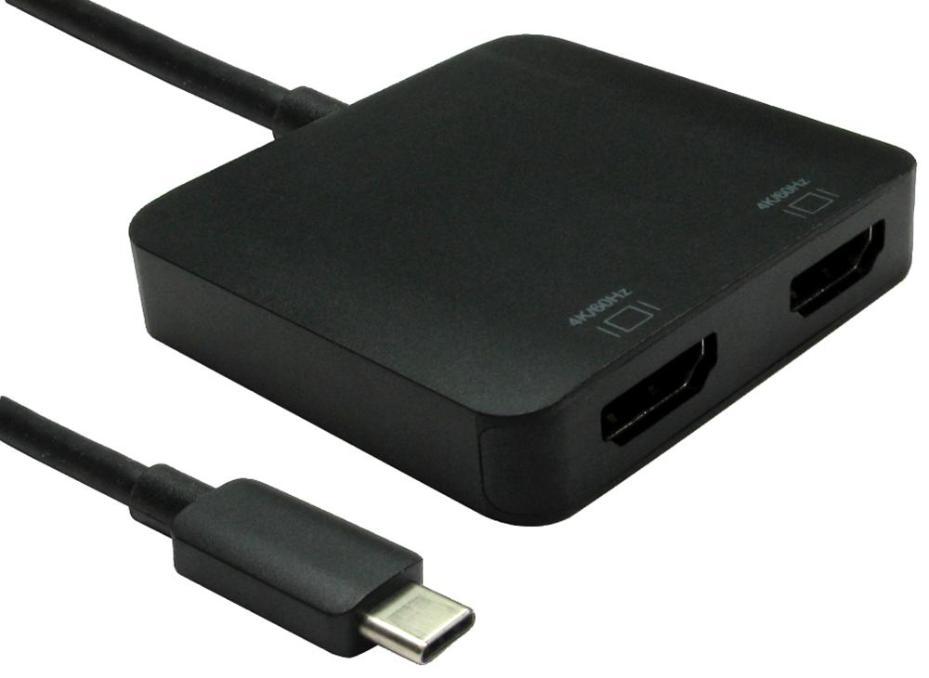 Adaptateur de câble USB-C vers double numérique A/V, 4K UHD 60 Hz NLUSB3C-HDMST