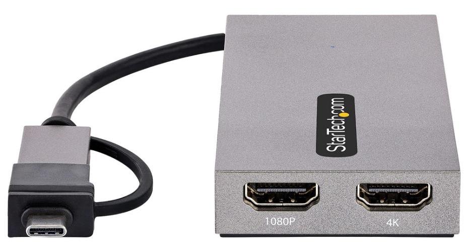 Adaptateur de câble USB-A / USB-C vers double câble A/V numérique, 1x 4K UHD 1x 1080p Full HD - 10
