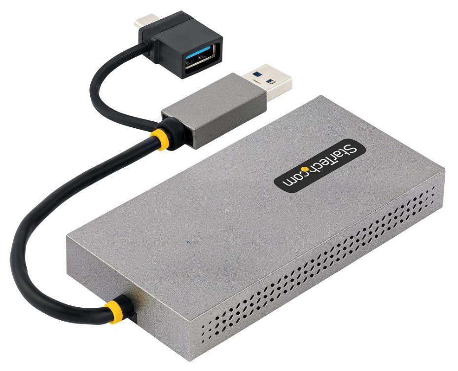 Adaptateur de câble USB-A / USB-C vers double câble A/V numérique, 1x 4K UHD 1x 1080p Full HD - 10