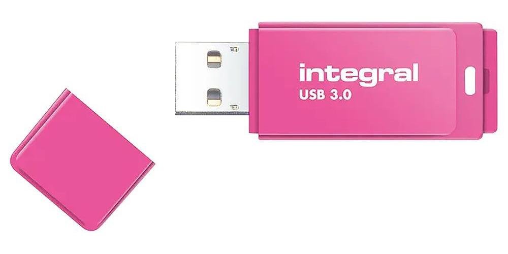 Neon USB 3.0 Flash Drive, 32GB Pink - INFD32GBNEONPK3.0