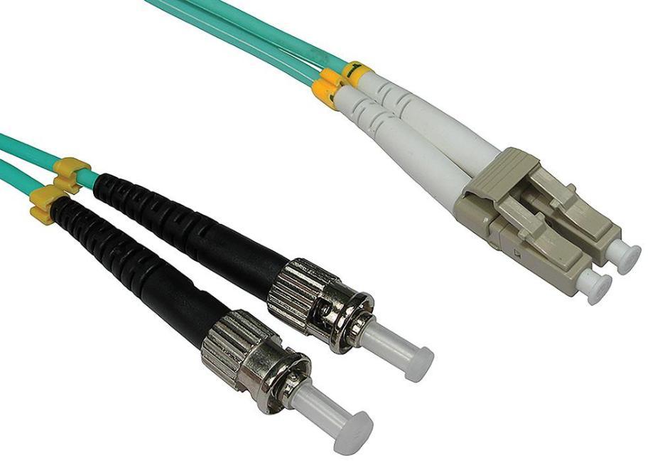 Multimode OM4 50/125µm LC-ST Duplex Fibre Optic Patch Lead, 1m - PSG92086