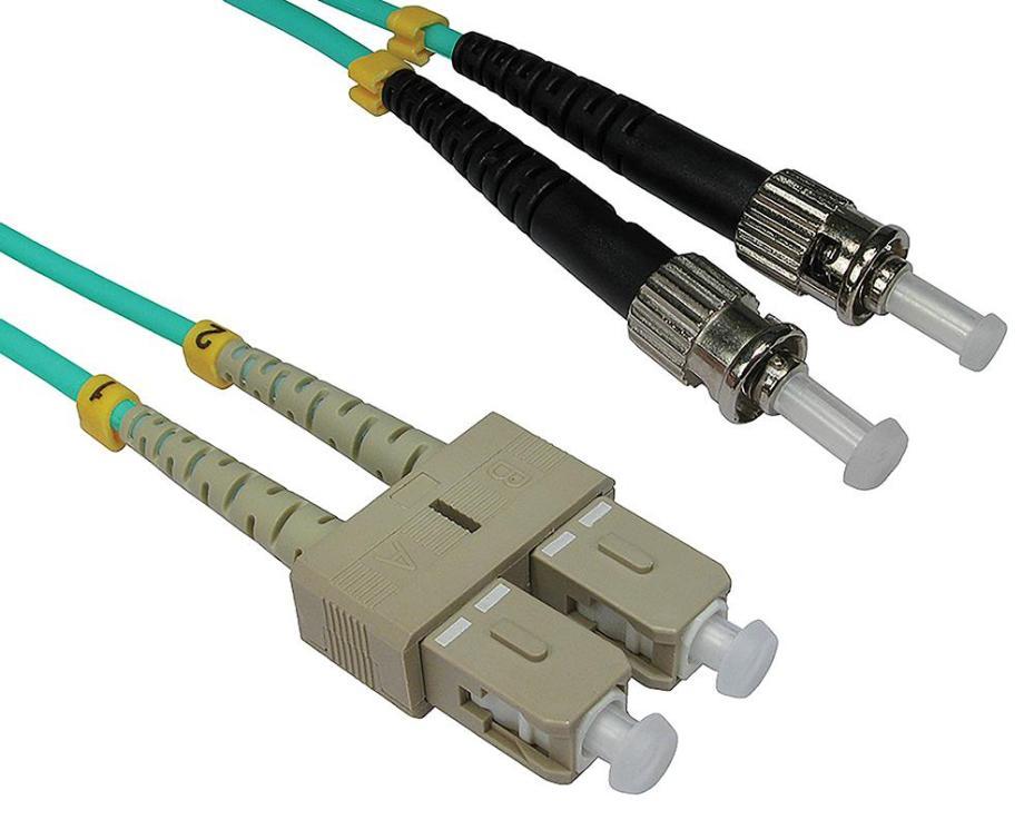 Multimode OM4 50/125µm ST-SC Duplex Fibre Optic Patch Lead, 1m - PSG92098