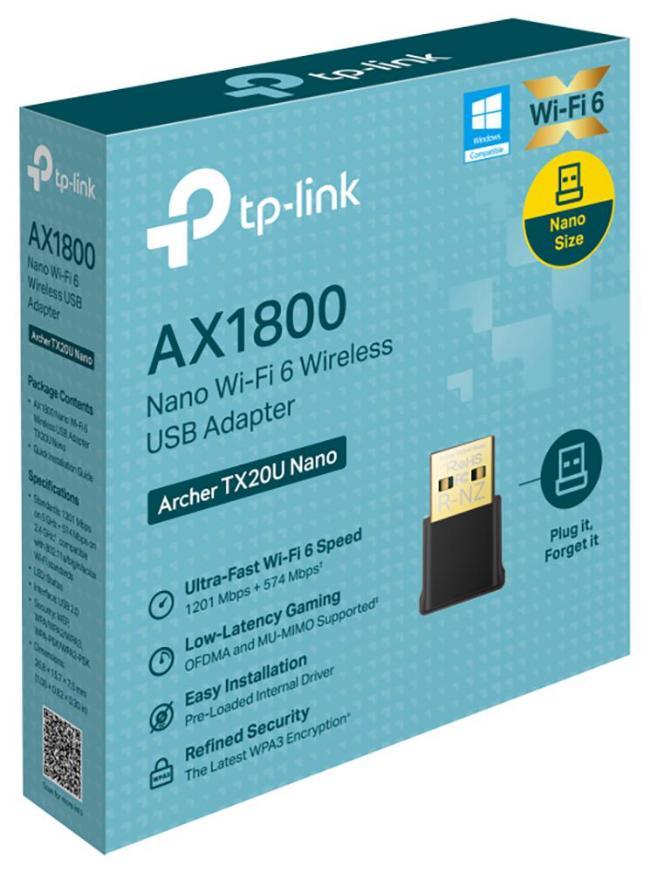 Adaptador USB WiFi 6 de doble banda AX1800 Nano, WPA3 - ARCHER TX20U NANO