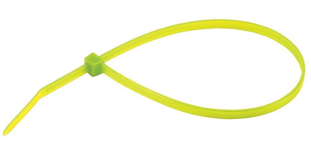 Attaches de câble en nylon, vert fluorescent, 300x4,80 mm, paquet de 100 - ACTF300X4.8G