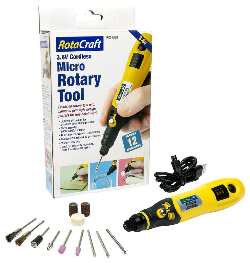Kit de micro-outils rotatifs sans fil 3,6 V - RC03USB