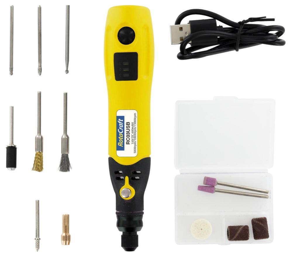Kit de micro-outils rotatifs sans fil 3,6 V - RC03USB