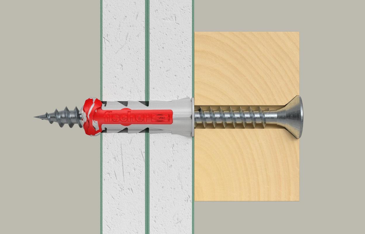 Tacos de pared para placas de yeso Duopower de 5 mm x 25 mm, paquete de 100 - 535452