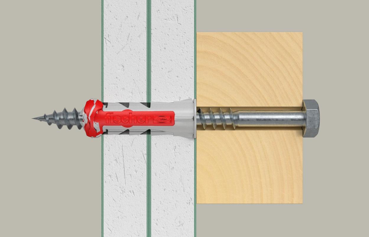 Tacos de pared para placas de yeso Duopower de 12 mm x 60 mm, paquete de 25 - 538253