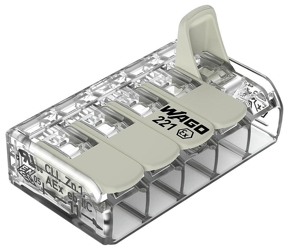 Bornier à 5 pôles/connecteur d'épissure avec serrure à levier gris 4Mm 440V 20A