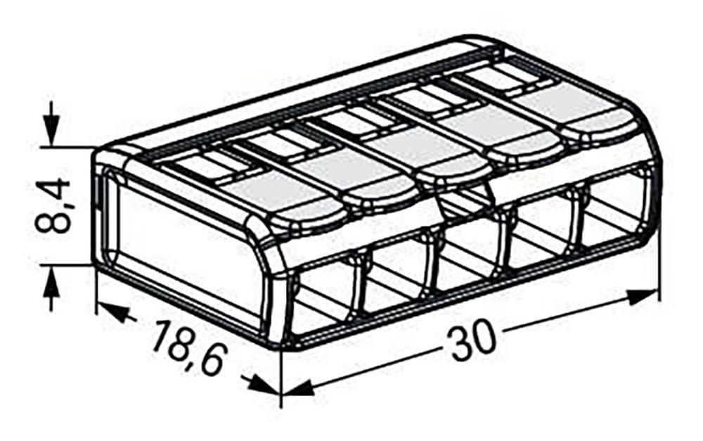 Bornier à 5 pôles/connecteur d'épissure avec serrure à levier gris 4Mm 440V 20A