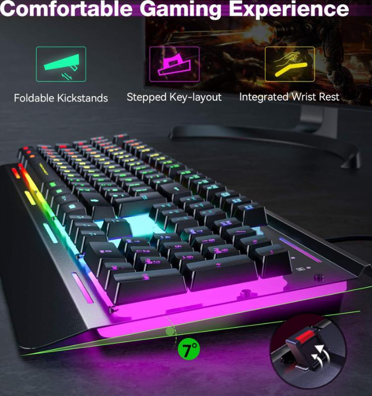 RGB Wired Gaming Keyboard, Black - EKB01002BK03
