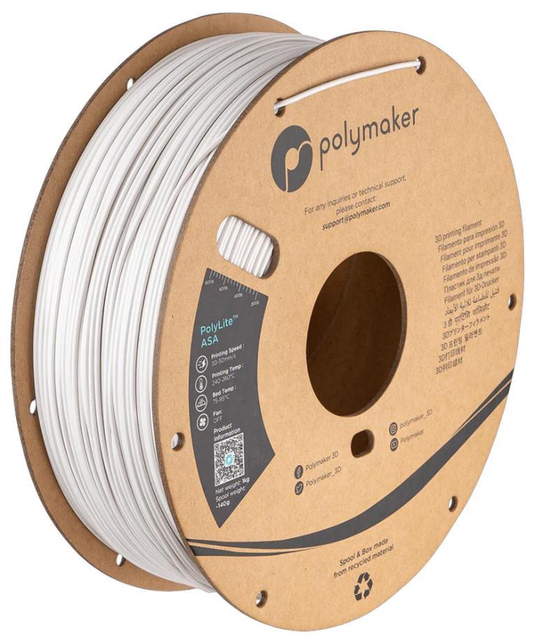 Filamento PolyLite ASA de 1,75 mm para impresora 3D, blanco 1 kg - PF01002