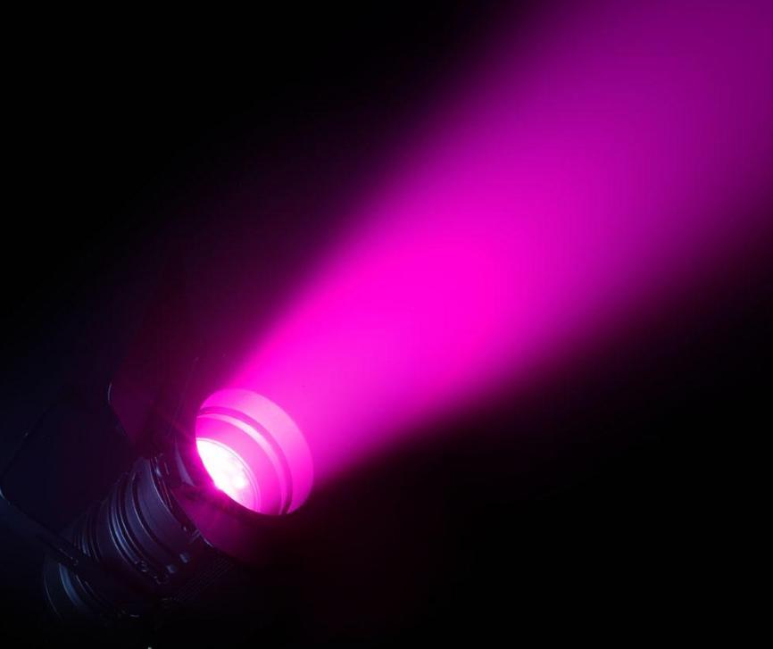 Theatre Spotlight with PC Lens and 60W RGBW LED in Black Housing - CLTS60WRGBW