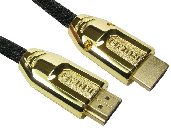 1 Metre Fast Digital A/V Cable with Ethernet Cable Braided + Metal Gold Shielded