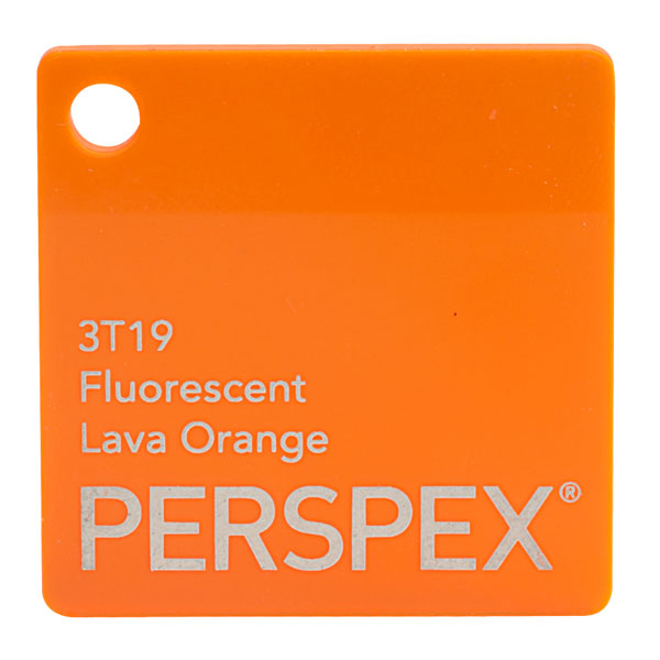 Lastra acrilica colata in perspex 600 x 400 x 3 mm arancione lava fluorescente