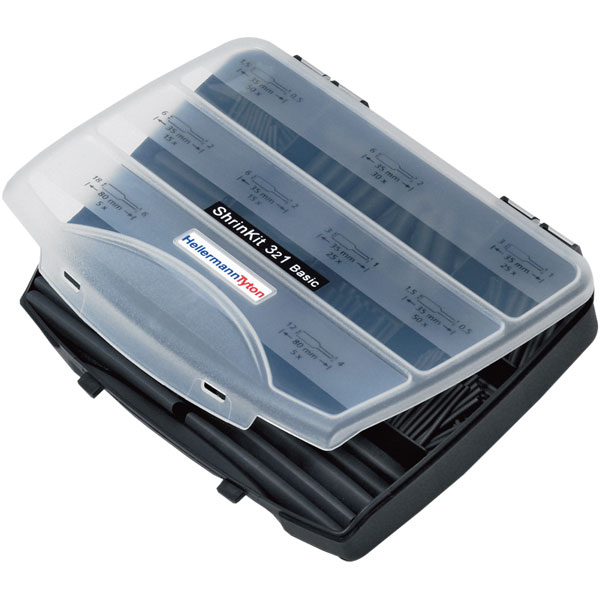 HellermannTyton 380-03001 SHRINKIT 321 BASIC 1 Set 3:1 Noir 220 pièces