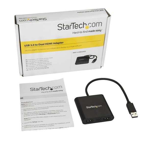 StarTech USB32HD2 USB To Dual Digital A/V Cable Adapter - 4K