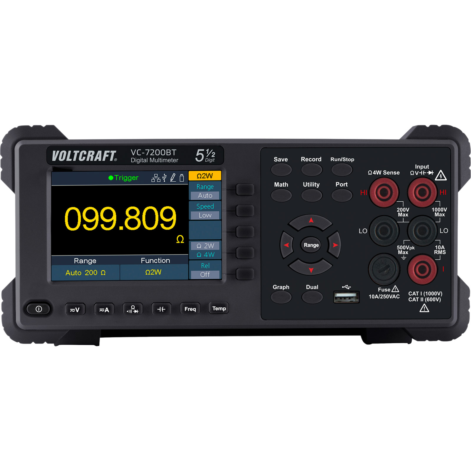 VOLTCRAFT VC-7200BT Tischmultimeter CAT I 1000 V, CAT II 600 V (Anzahl): 200000
