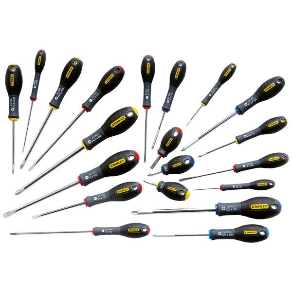 Stanley 5-62-572 FatMax Screwdriver Set Parallel/Flared/Phillips/Pozi Set Of 20