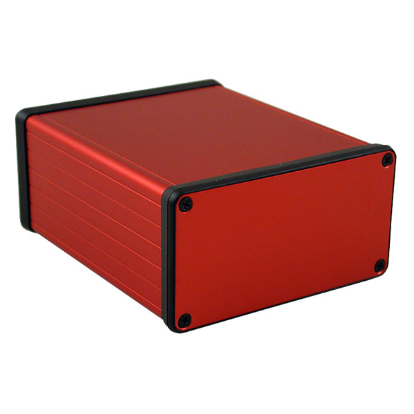 Hammond 1455N1201RD Caja de aluminio extruido 120 x 103 x 53 mm, roja