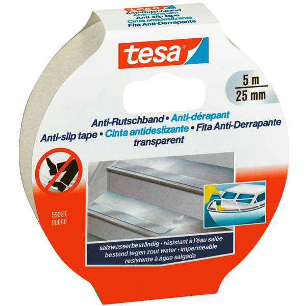 tesa® 55587 Cinta antideslizante - Transparente - 25 mm x 5 m
