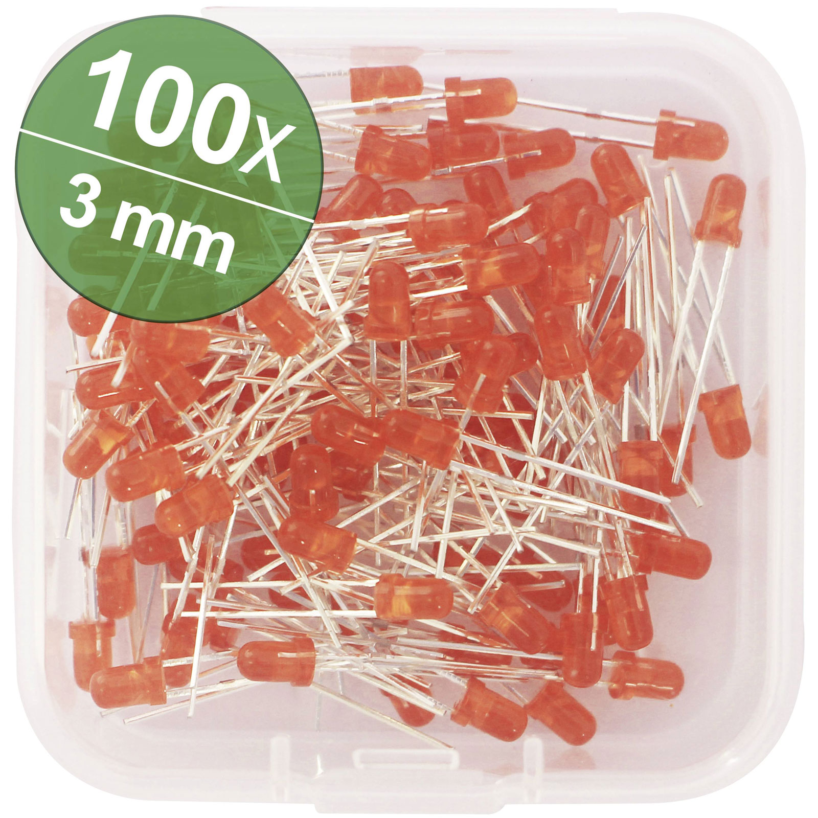 Quadrios 1802O019 Ensemble LED Rouge Filaire 3mm 20mA 2.0V