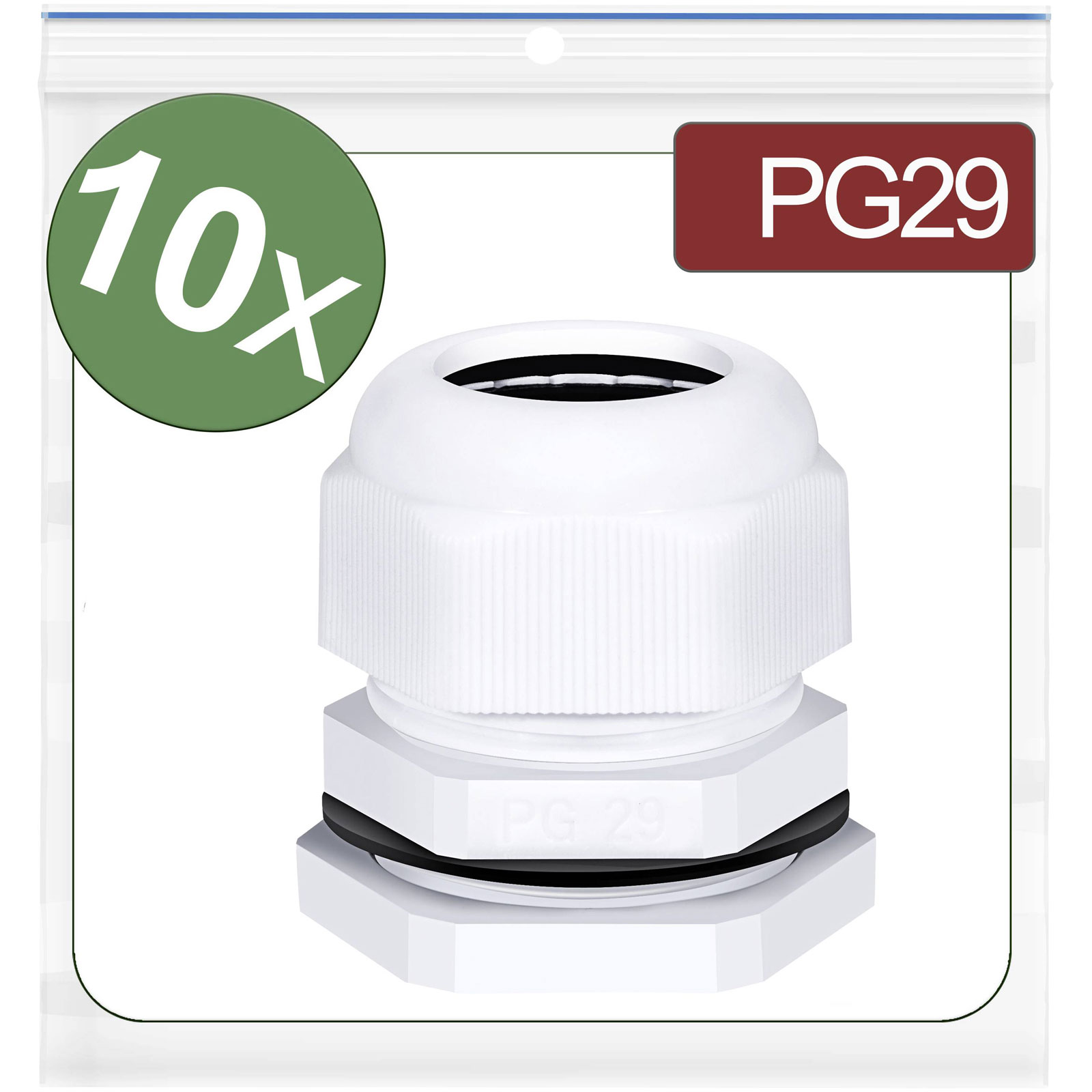 Quadrios 24CA412 Pressacavo Poliammide Bianco 10 pz