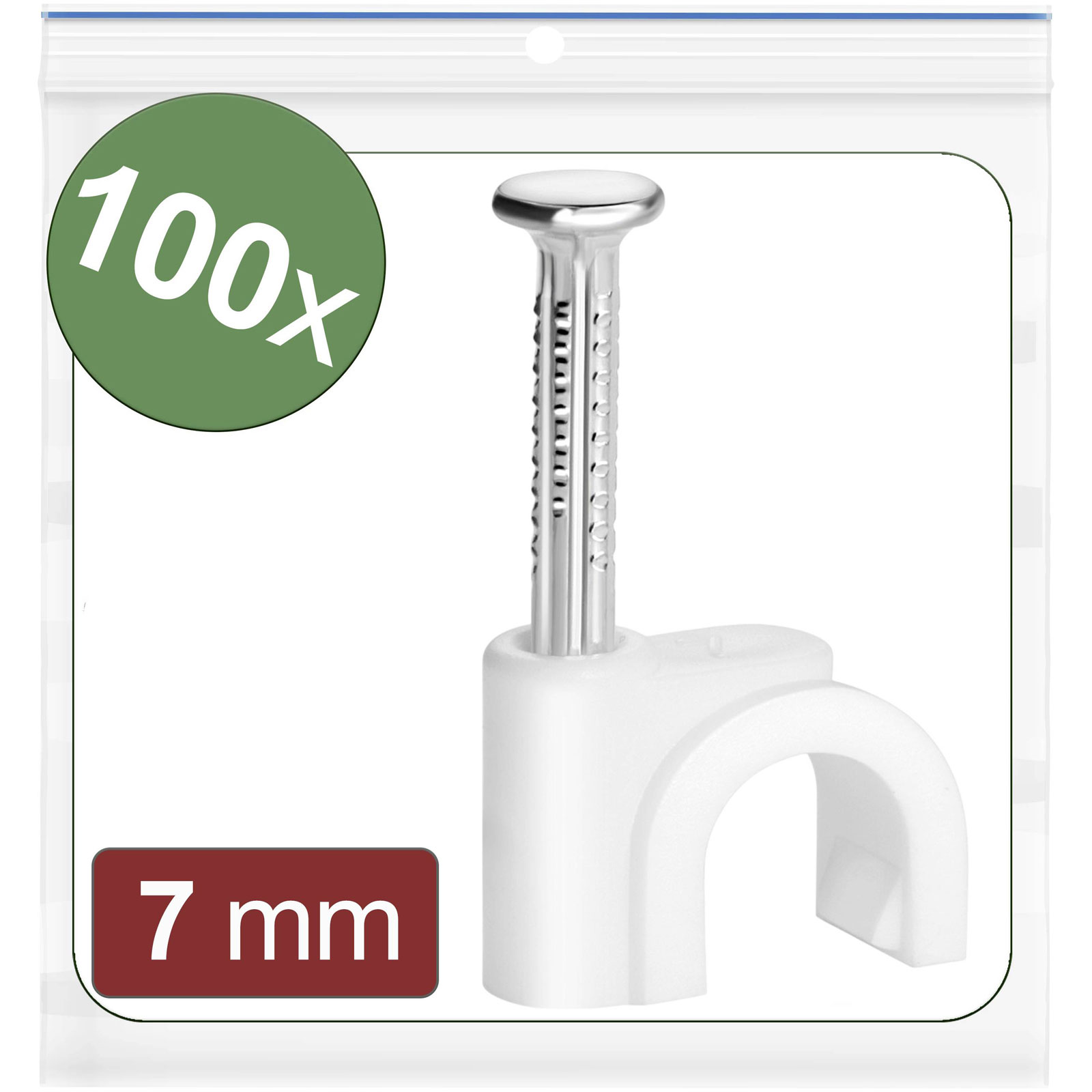 Quadrios 24CA420 Clips para cables Blanco Paquete Ø rango 4-7 mm 100 uds