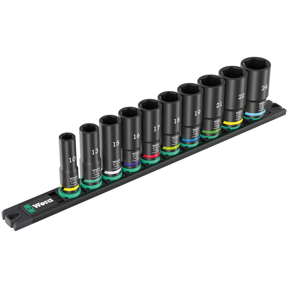 Wera 05005590001 9660 Magnetic Rail B Impaktor Deep 1 Socket set 3/8