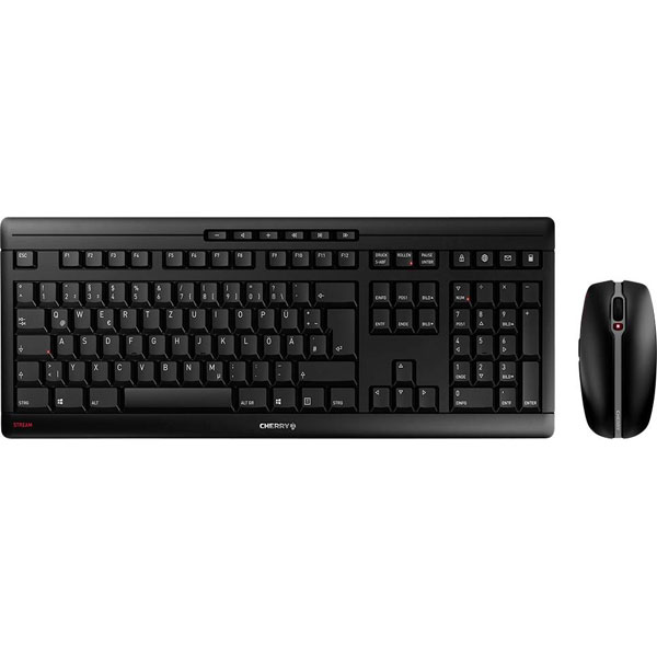 CHERRY JD-8500DE-2 Stream Wireless Keyboard and Mouse Set Black QWERTZ German