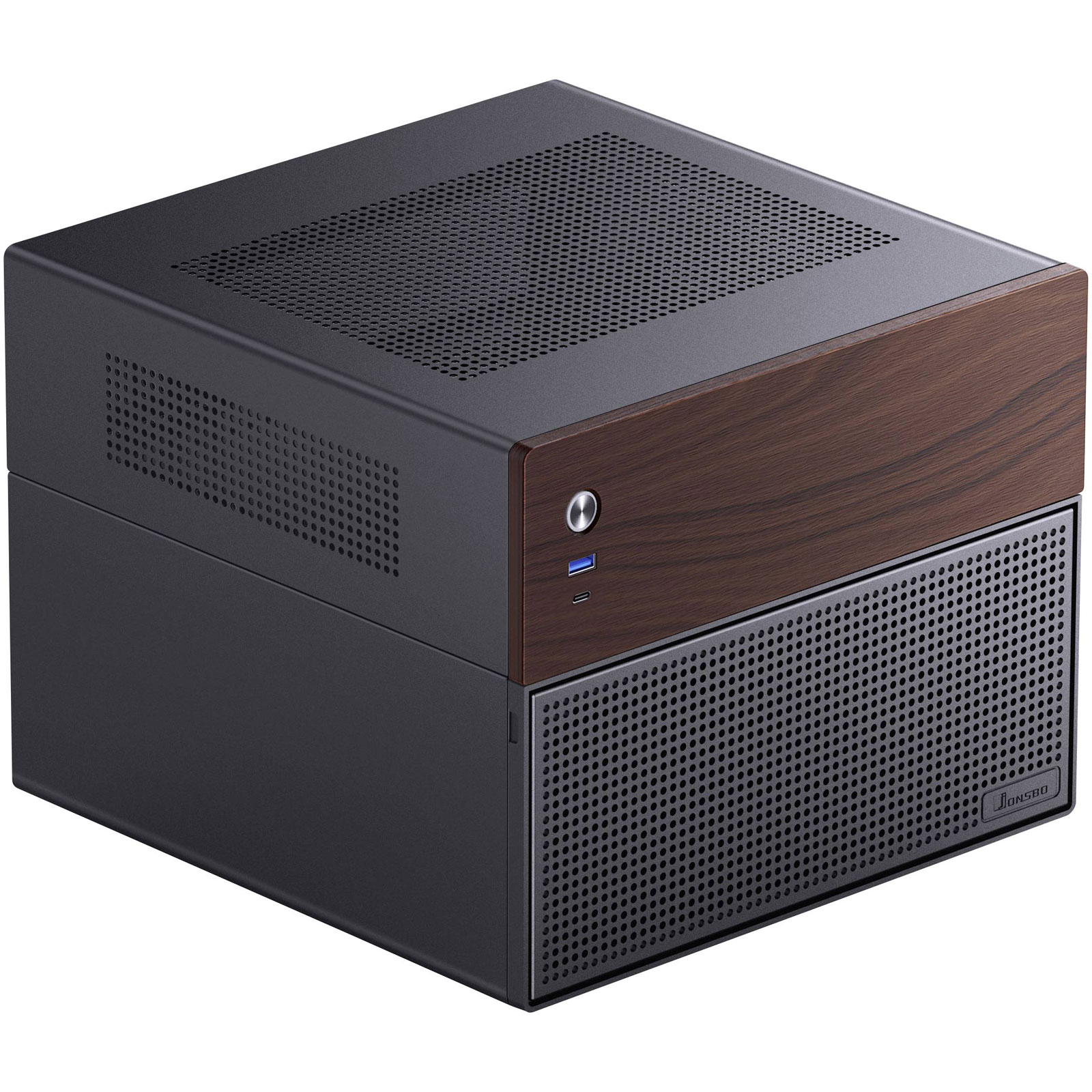 Jonsbo N4 Microtower Casing Black Durable steel compact PC enclosure