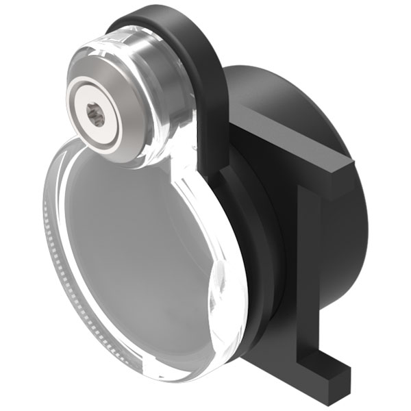 EAO 61-9924.0 Protective Cover spring-close flush-mount black/clear D25 plastic
