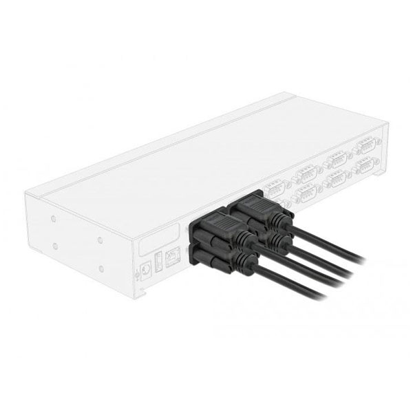 Delock 86578 Series Cable [1x RS232 plug - 1x RS232 socket] 1 m Black