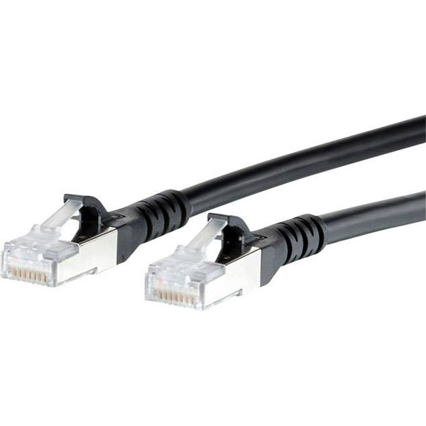 Metz Connect 1308457000-E RJ45 Patch Cable Cat 6A S/FTP 7.00m Black 1 pc(s)