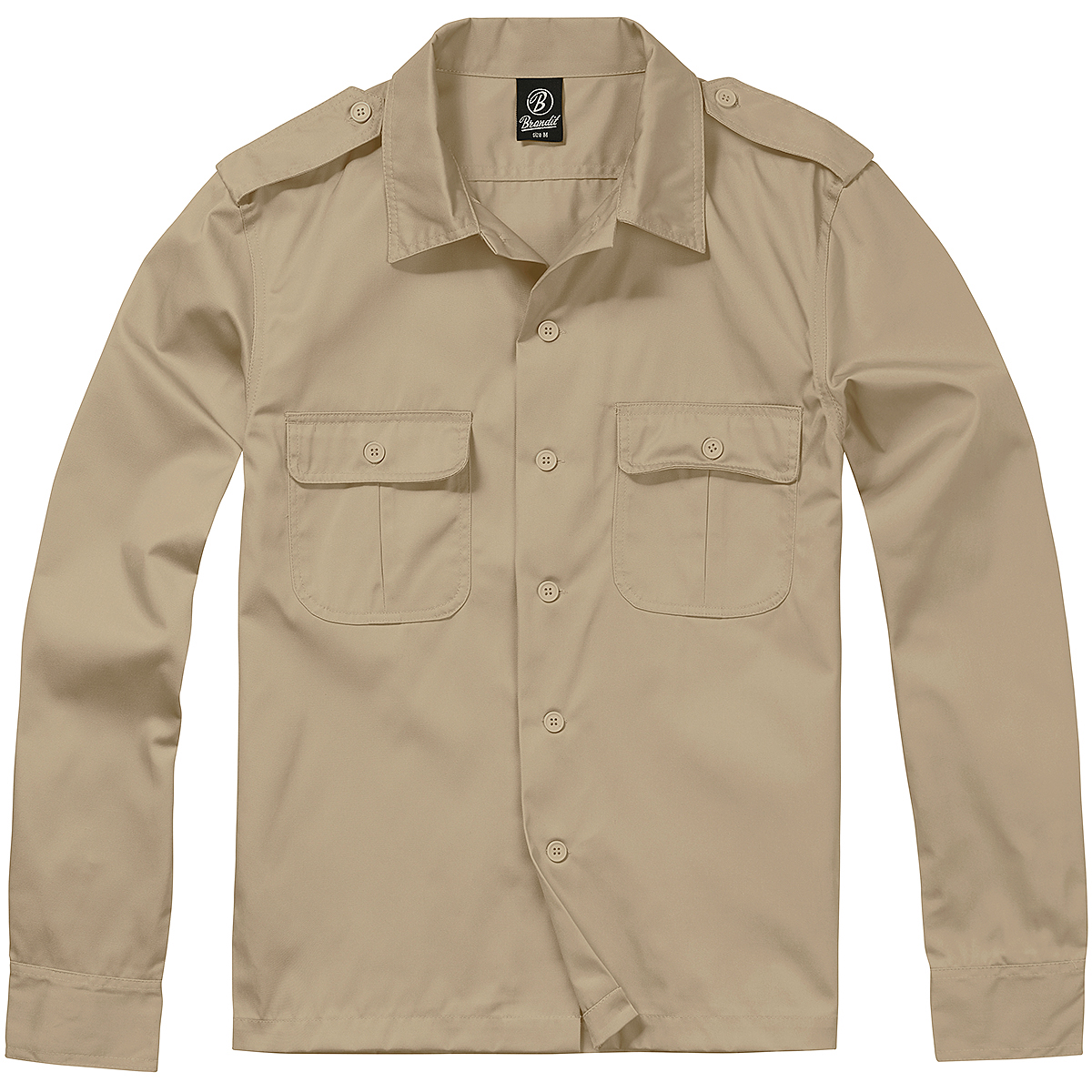 Brandit US Shirt 1/1 Long Sleeve Mens Top Tactical Patrol Combat Uniform Beige