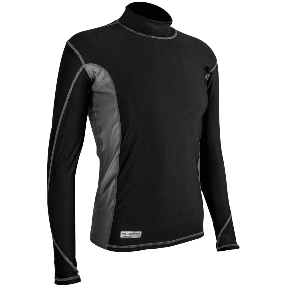 Highlander Pro Comp Mens Long Sleeve Top Camping Outdoor Spring Black / Grey