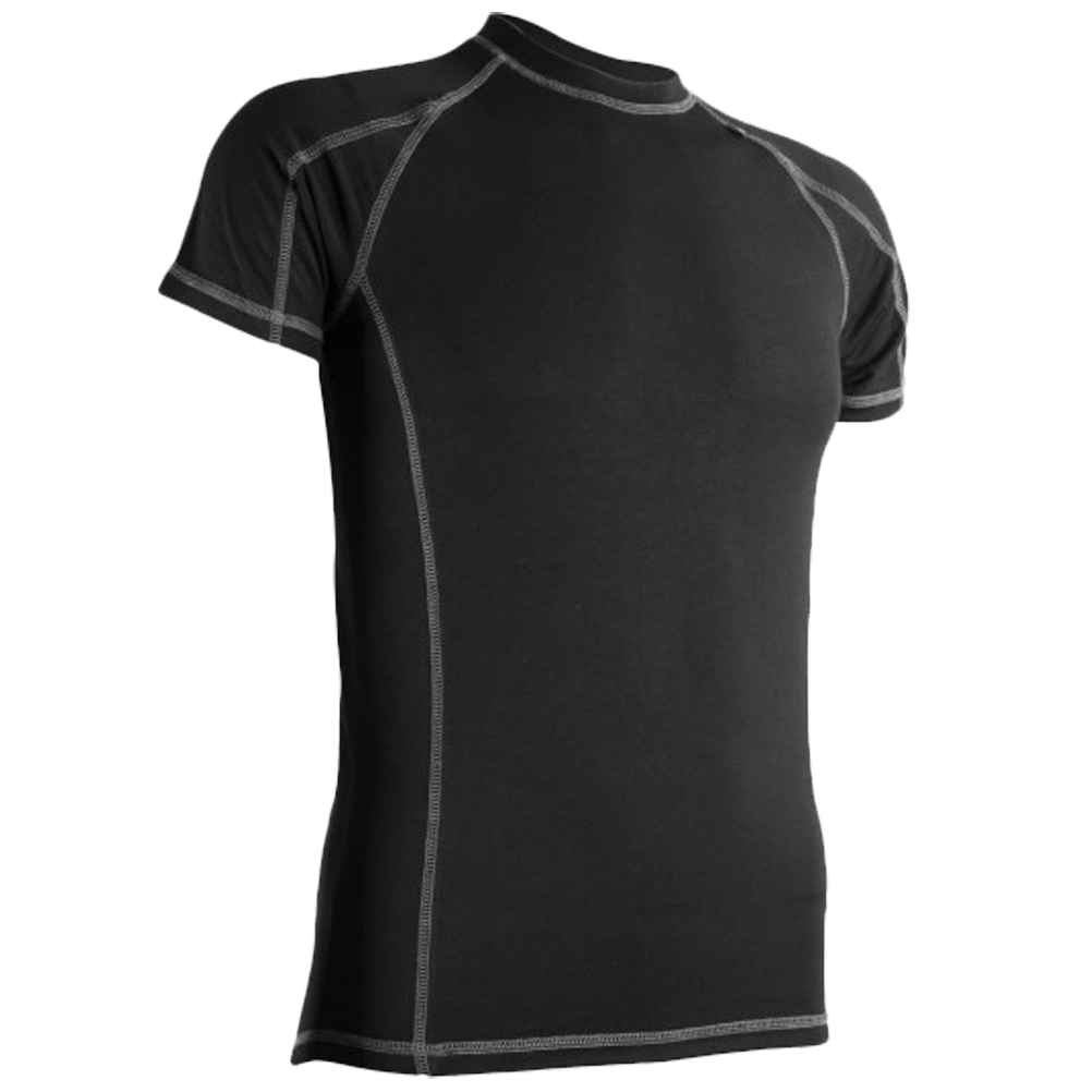 Highlander Bamboo 190 Mens Short Sleeve Top Antibacterial Soft Gym Shirt Black