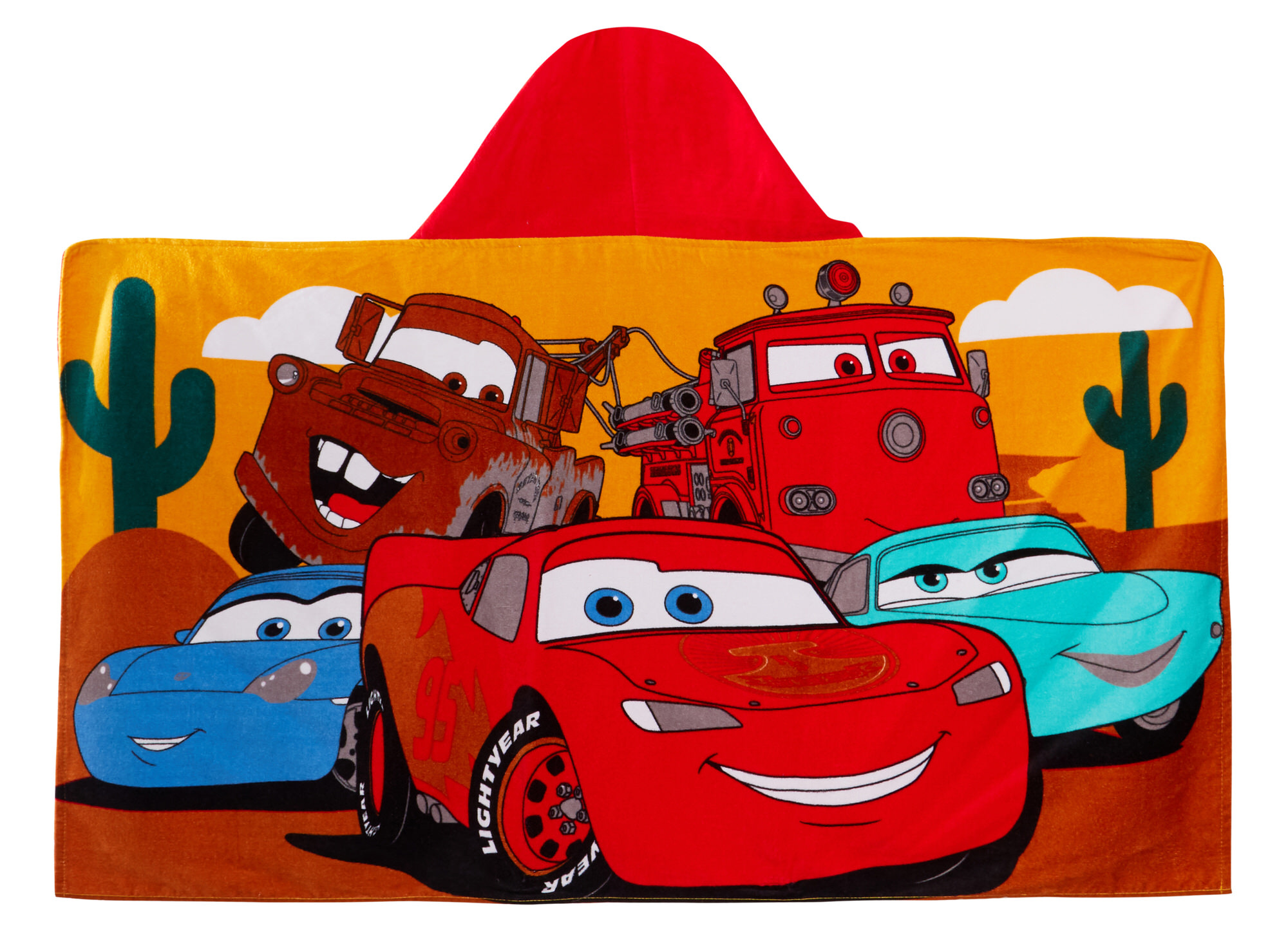 Disney Cars Hooded Towel Lightning McQueen Poncho Kids Beach Towel Swimming Wrap - Produktbild 2
