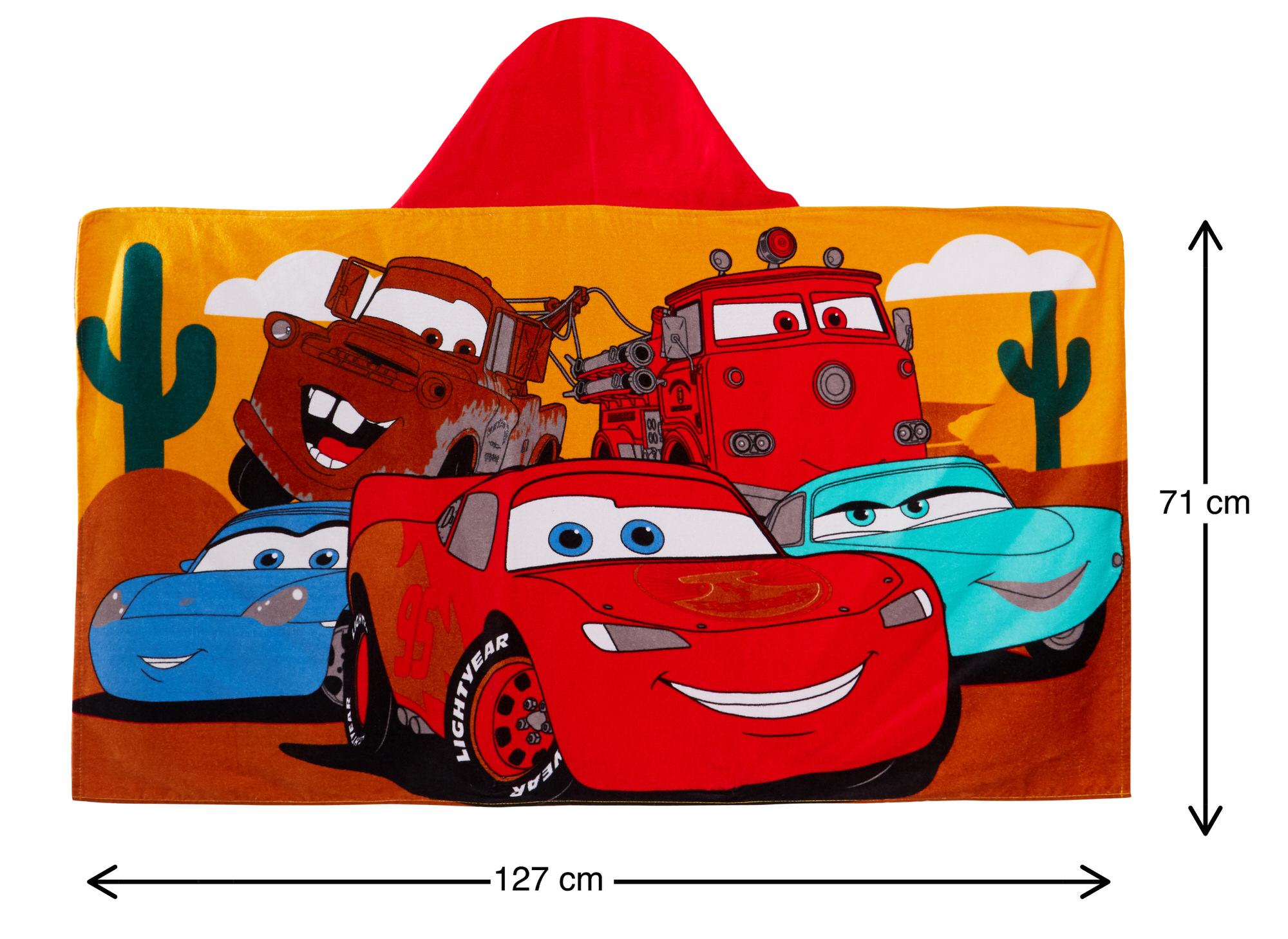 Disney Cars Hooded Towel Lightning McQueen Poncho Kids Beach Towel Swimming Wrap - Produktbild 3