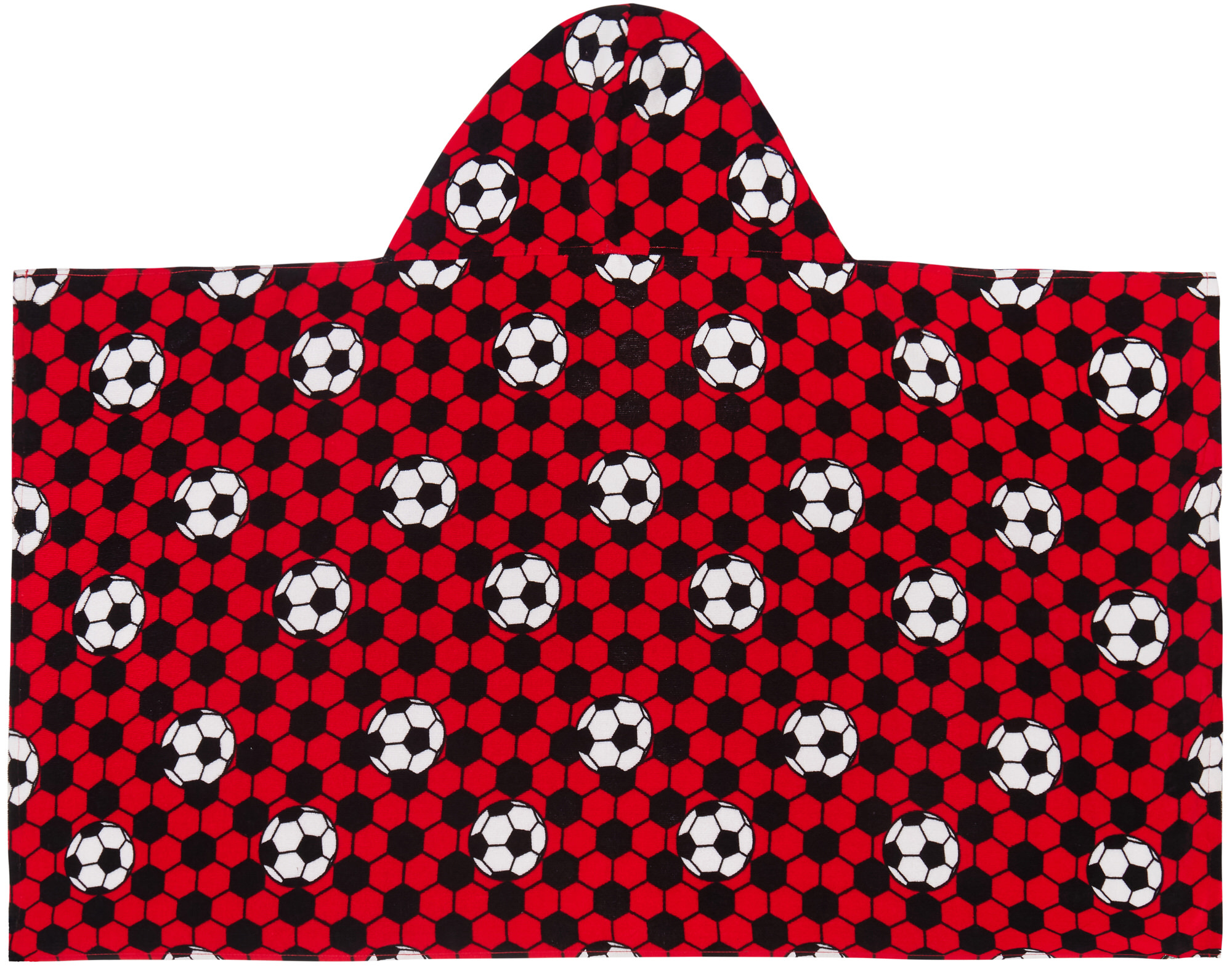 Kids Football Hooded Towel Boys Girls Poncho Beach Towel Bath Robe Swim Wrap - Produktbild 1